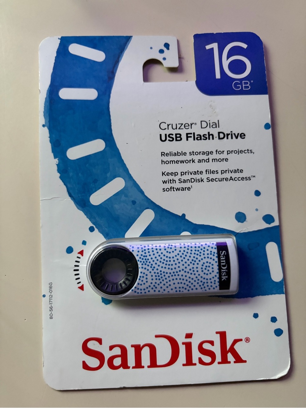 Andis USB Flash Drive Blue and Silver Rotating Dial